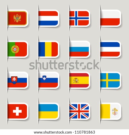 Label - European Flags