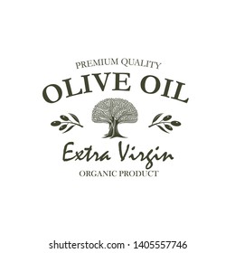 etiqueta para aceite de oliva virgen extra con olivo decorativo