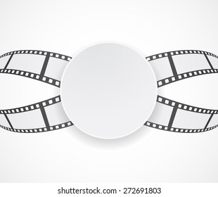 label with film roll strip background banner design