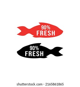 label fish fresh vector illustration