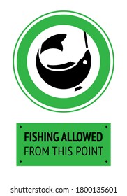 Label Fishing allowed, vector illustration for print