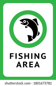 Label Fishing allowed, vector illustration for print