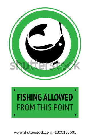Label Fishing allowed, vector illustration for print