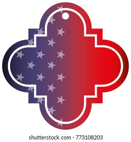 label with flag american colors star blurred design
