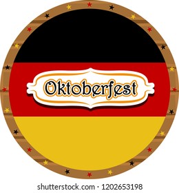 Label with the flag of Germany and text. Oktoberfest. Vector illustration design