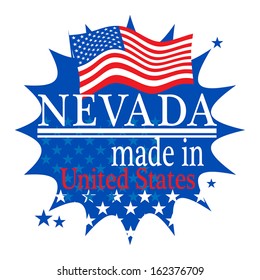 Label with flag and text Made in Illinois, vector illustration