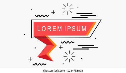Label Flat Geometric Shape for Campaign or poster, banner in text lorem ipsum
