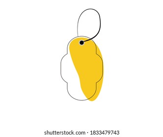 Etiqueta Icono plano en fondo blanco en ilustración vectorial