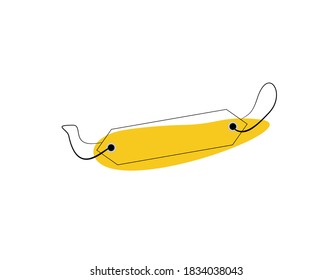 Etiqueta Icono plano en fondo blanco en ilustración vectorial