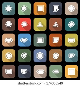 Label flat icons with long shadow, stock vector