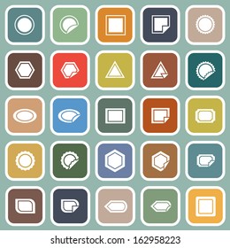 Label flat icons on blue background, stock vector