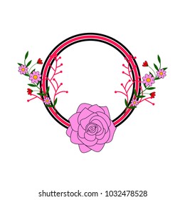 Label with floral ornaments