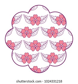label floral pattern delicate seamless flower leaves