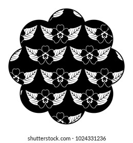 label floral pattern delicate seamless flower leaves