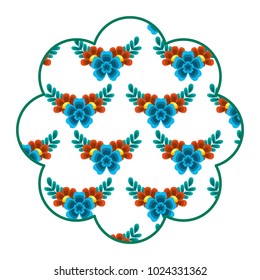 label floral pattern delicate seamless flower leaves