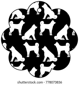 label flower chinese pattern dog zodiac calendar