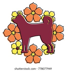 label flower chinese pattern flower sakura