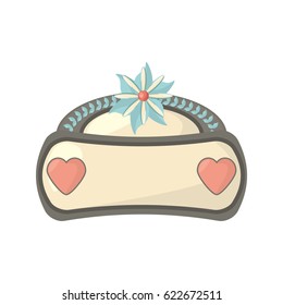 label flower heart ornament
