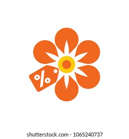 Label Flower Logo Icon Design