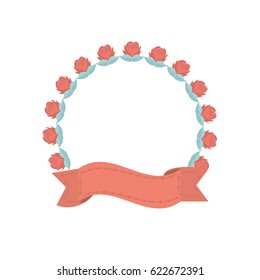 label flowers ribbon decoration template