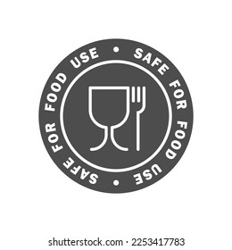 Label food grade materials icon. For food use materials sign isolated on white background. Vector illustration