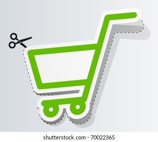 Label in form of cart