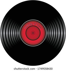 label in the form of a vinyl record on a white background