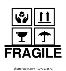 Label Fragile Packaging Vector Stock Vector (royalty Free) 1993118573 