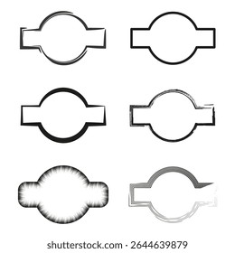 Icono de marco de etiqueta. Forma de conector circular. Forma de Vector Abstractas. Elemento de borde geométrico.