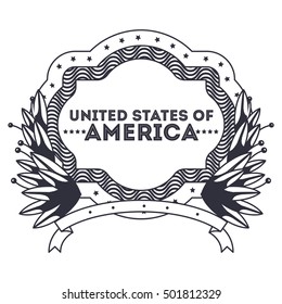 Label frame of usa design