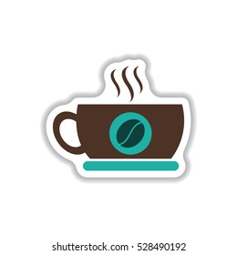 Label Frames and badges vector icon design collection coffee emblem cup of hot coffee