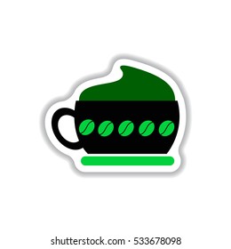 Label Frames and badges vector icon design collection coffee emblem cappuccino coffee