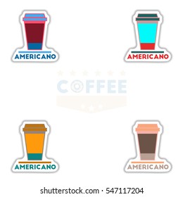 Label Frames and badges vector icon design collection coffee emblem coffee to go