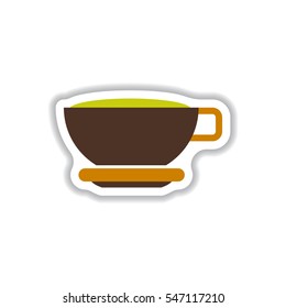 Label Frames and badges vector icon design collection coffee emblem of hot coffee