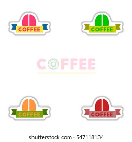 Label Frames and badges vector icon design collection coffee emblem coffee to go