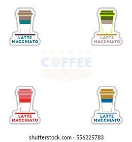 Label Frames and badges vector icon design collection coffee emblem coffee to go