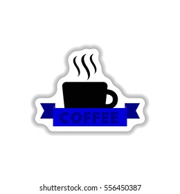 Label Frames and badges vector icon design collection coffee emblem of hot coffee