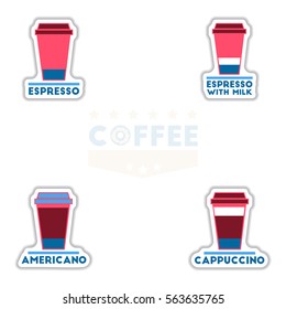 Label Frames and badges vector icon design collection coffee emblem coffee to go