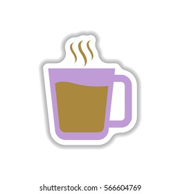 Label Frames and badges vector icon design collection coffee emblem of hot coffee