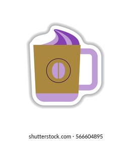 Label Frames and badges vector icon design collection coffee emblem of hot coffee