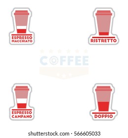 Label Frames and badges vector icon design collection coffee emblem coffee to go