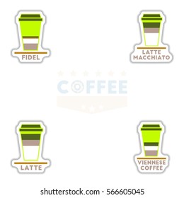 Label Frames and badges vector icon design collection coffee emblem coffee to go