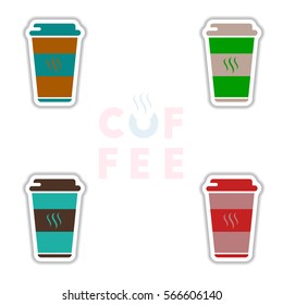 Label Frames and badges vector icon design collection coffee emblem coffee to go