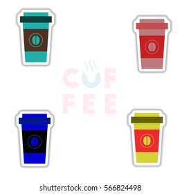 Label Frames and badges vector icon design collection coffee emblem coffee to go
