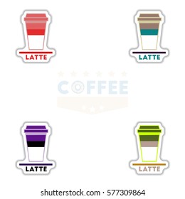 Label Frames and badges vector icon design collection coffee emblem coffee to go