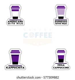 Label Frames and badges vector icon design collection coffee emblem coffee to go