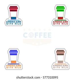 Label Frames and badges vector icon design collection coffee emblem coffee to go