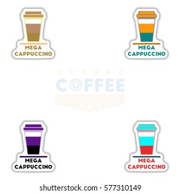 Label Frames and badges vector icon design collection coffee emblem coffee to go