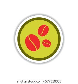 Label Frames and badges vector icon design collection coffee emblem sign of coffee beans