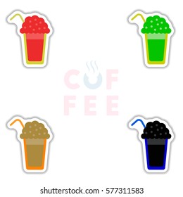 Label Frames and badges vector icon design collection coffee emblem coffee to go